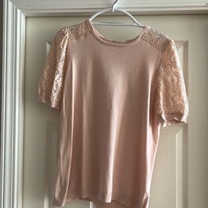 Pearl blush short sleeve blouse